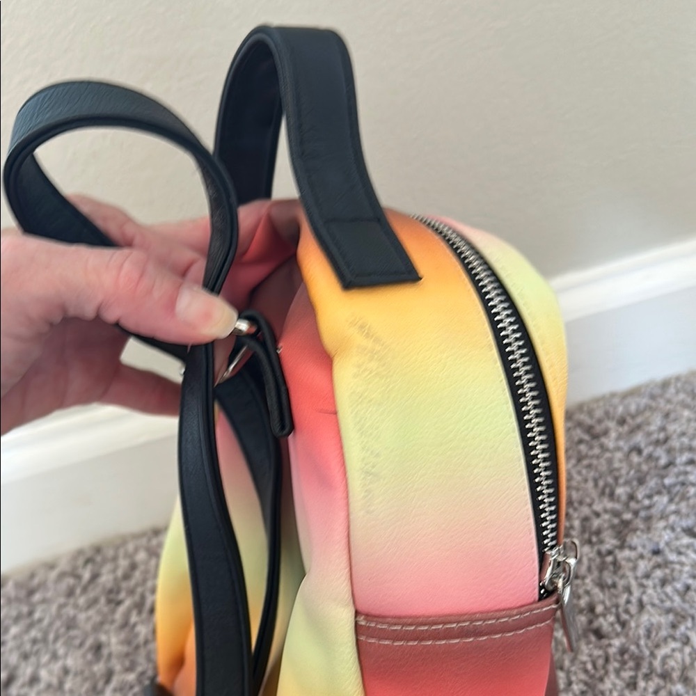 2/$20 Mini Backpack Purse Wild Fable in&out zip pockets adj straps Yellow Pink - Picture 5 of 12